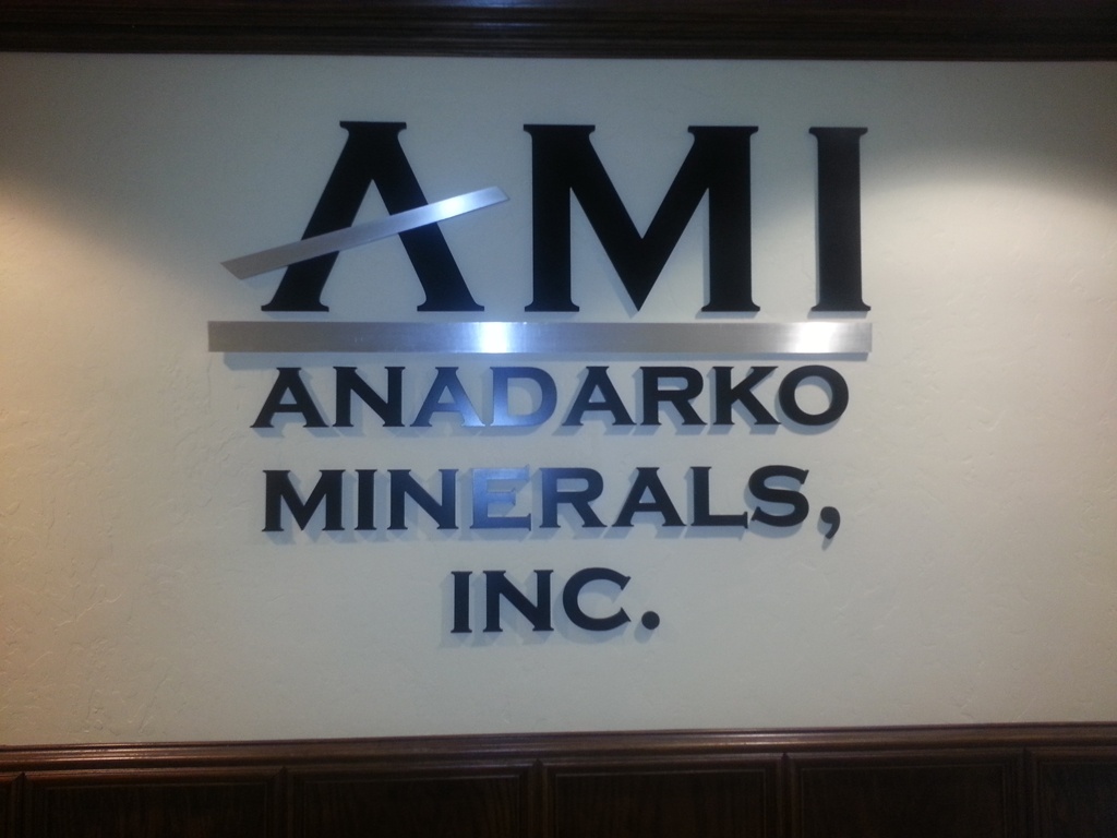 Anadarko Minerals interior wall sign from Electremedia.