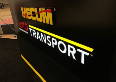 Close up picture of Mecum desk sign we made.