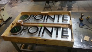 Signs crated and getting ready to ship.