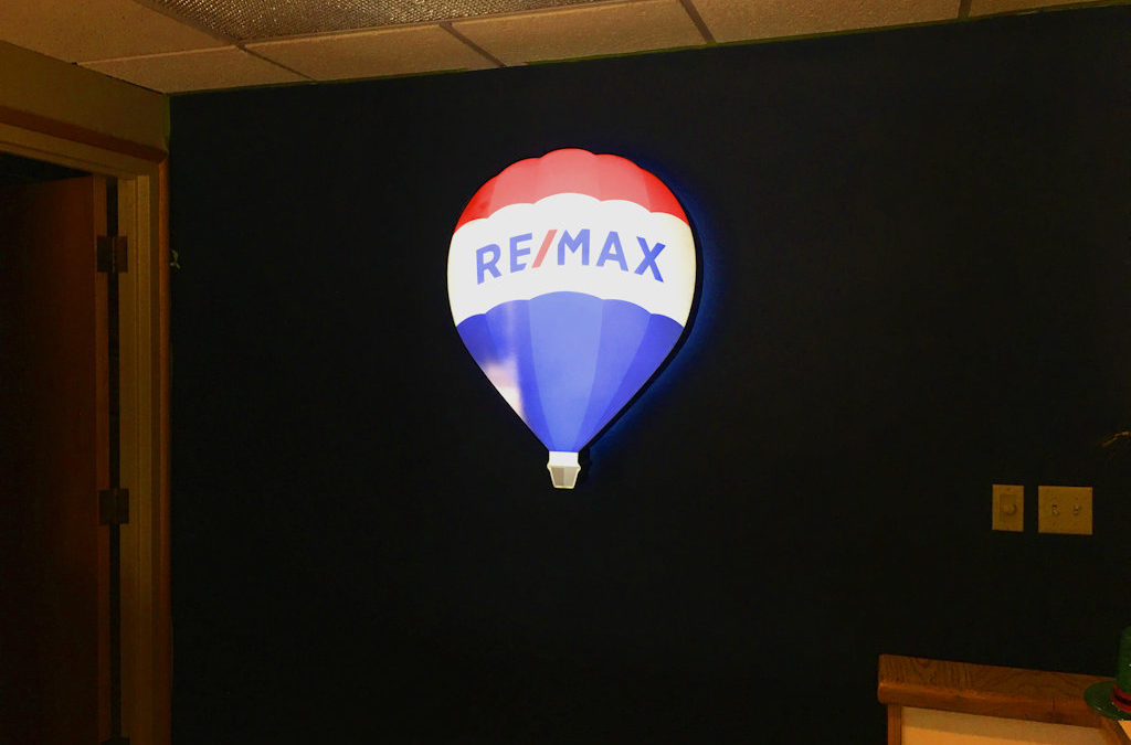 Illuminated Dimensional Sign for Remax First Reception Area